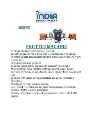 shuttle machine oven wall insulated with cera