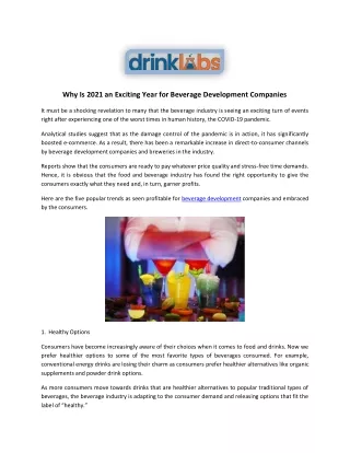 Create Your Own Drink USA - The Drink Labs