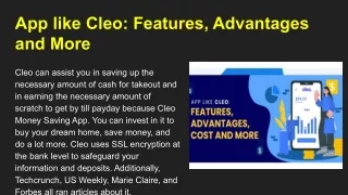app like cleo features advantages and more