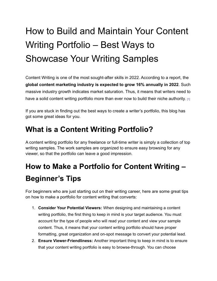 how to build and maintain your content writing