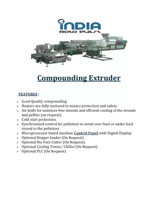 compounding extruder features