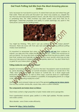 get fresh potting soil mix from the most amazing