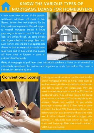 Know the Various Types of Mortgage Loans for Homebuyers