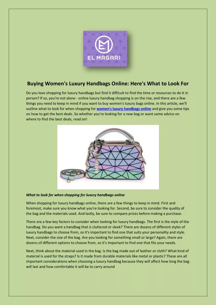 buying women s luxury handbags online here s what