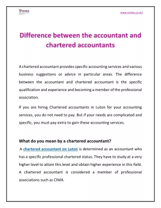 Difference between the accountant and chartered accountants