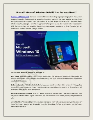 how will microsoft windows 10 fulfil your