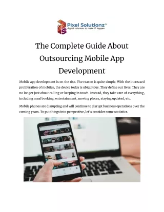 The Complete Guide About Outsourcing Mobile App Development