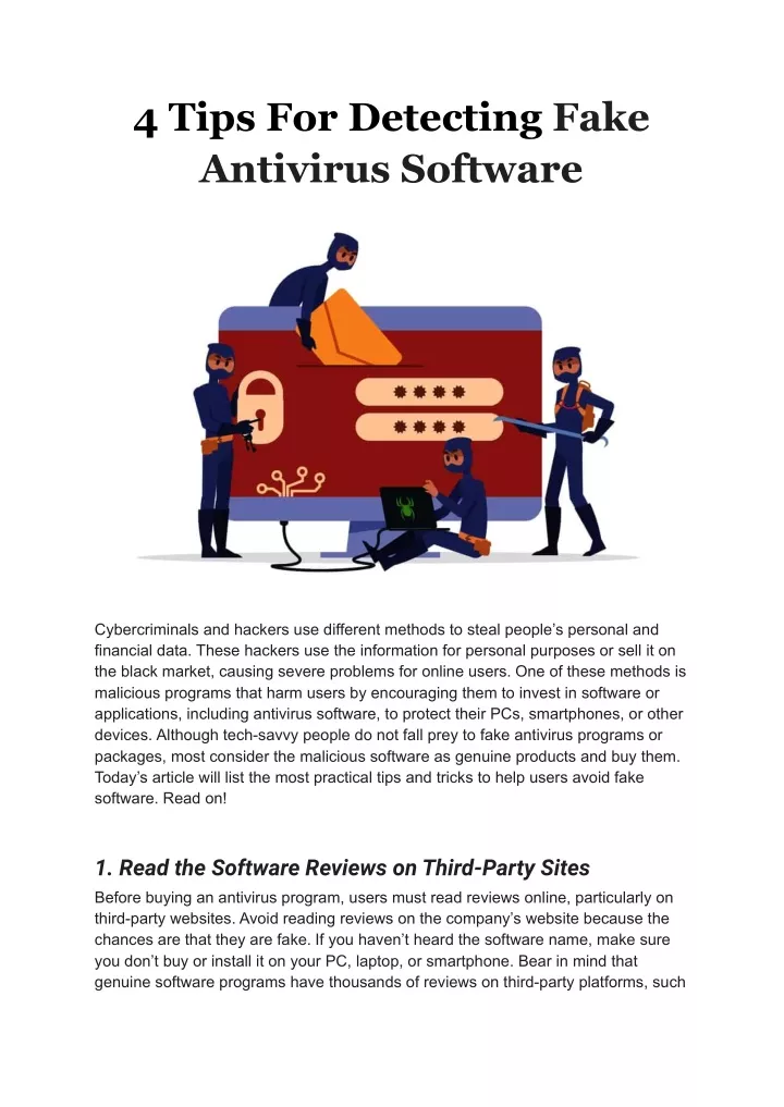 4 tips for detecting fake antivirus software