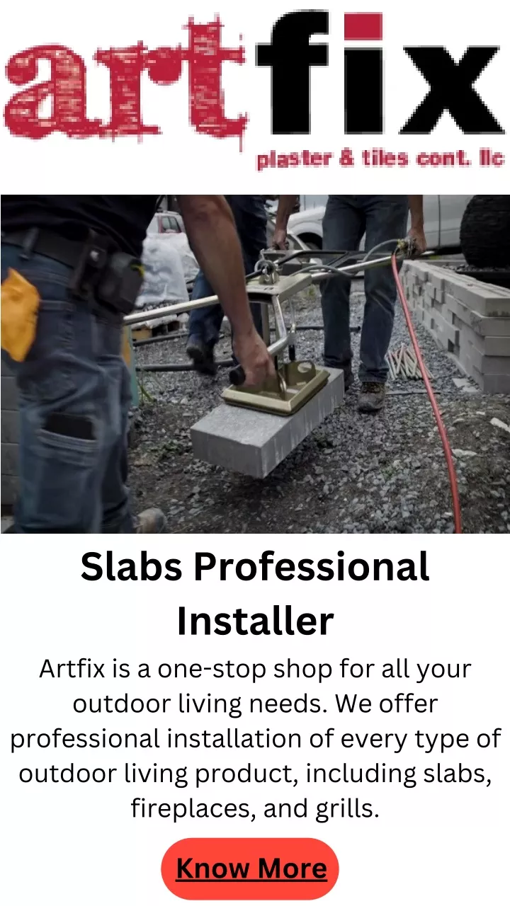 slabs professional installer artfix is a one stop