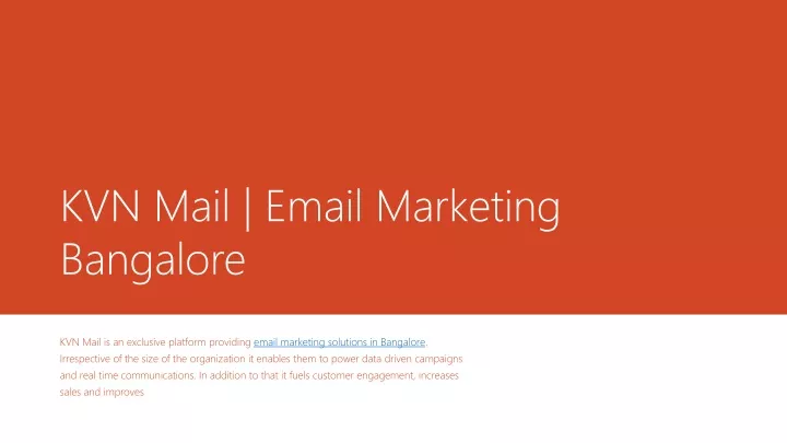 kvn mail email marketing bangalore