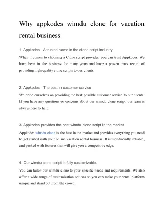 Why appkodes wimdu clone for vacation rental business