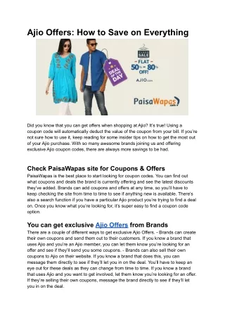 ajio offers how to save on everything