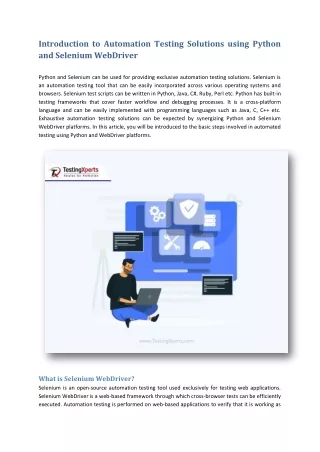 introduction to automation testing solutions