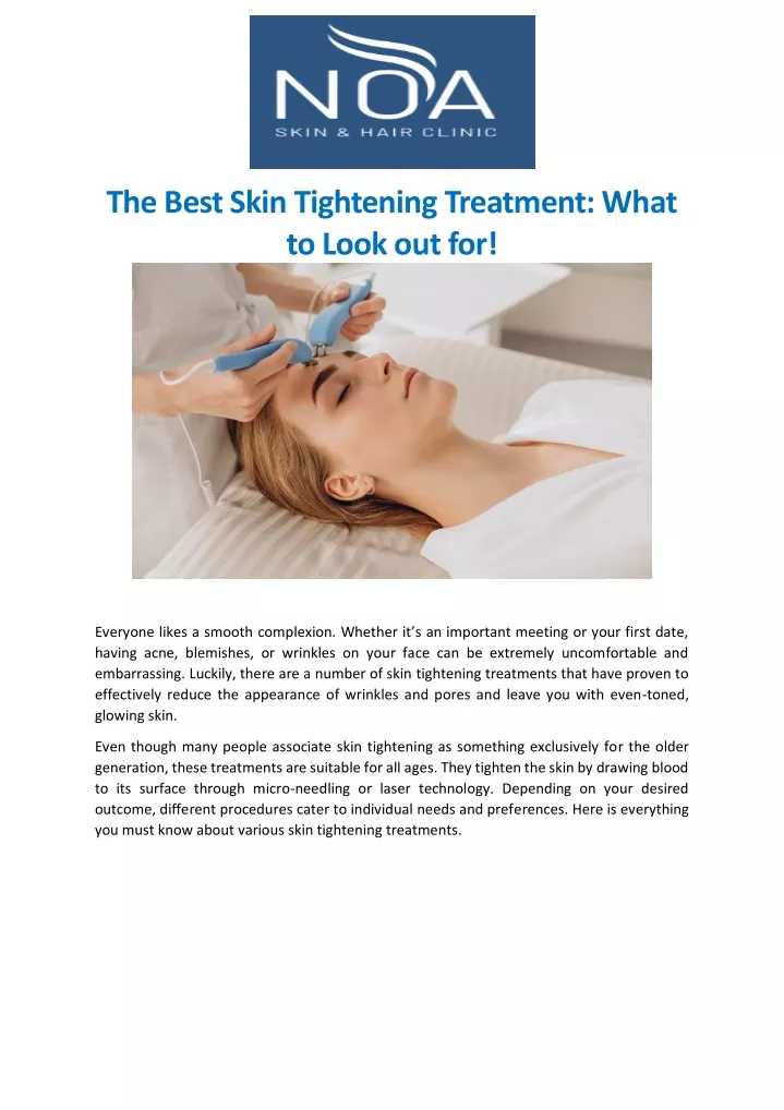 the best skin tightening treatment what to look