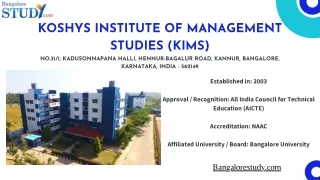 Koshys Institute of Management Studies (KIMS)