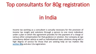 top consultants for 80g registration in india
