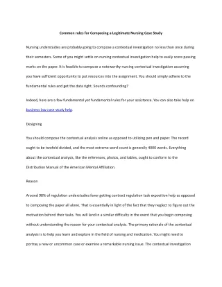 common rules for composing a legitimate nursing