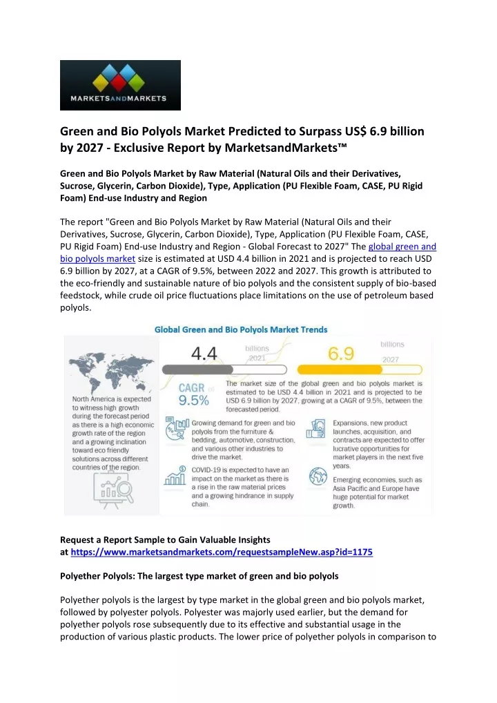 green and bio polyols market predicted to surpass