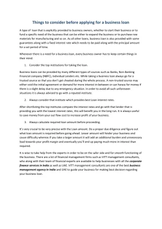 Things to consider before applying for a business loan