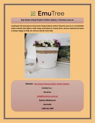 Buy Home Living Product Online Sydney  Emutree.com