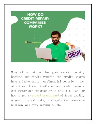How Do Credit Repair Companies Work