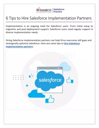 6 tips to hire salesforce implementation partners
