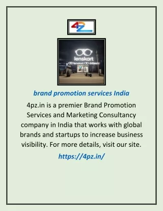 brand promotion services India