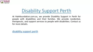 disability support perth