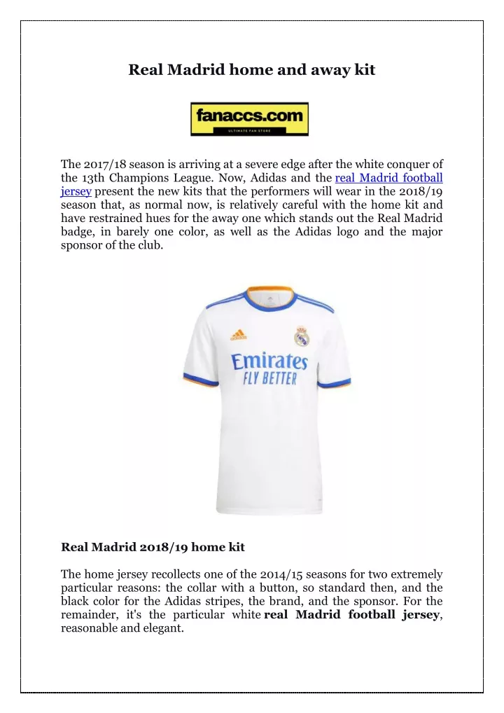 real madrid home and away kit