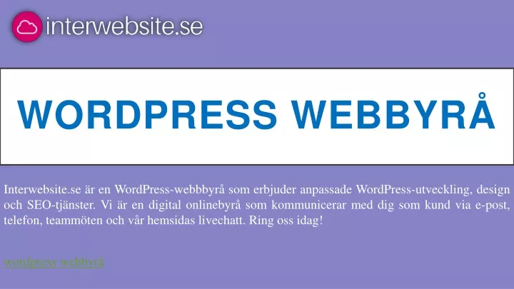 wordpress webbyr