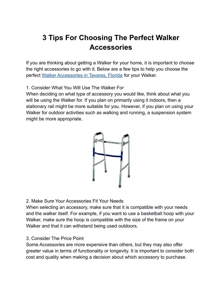 3 tips for choosing the perfect walker accessories