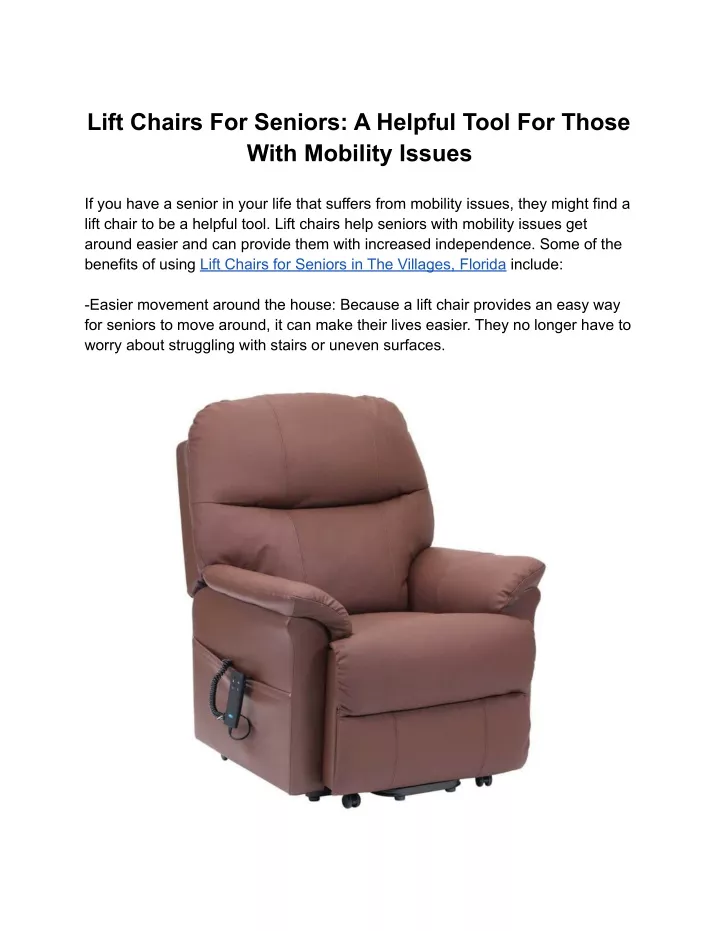 lift chairs for seniors a helpful tool for those