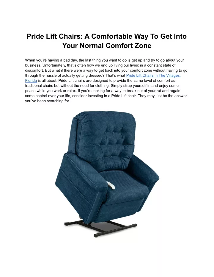 pride lift chairs a comfortable way to get into