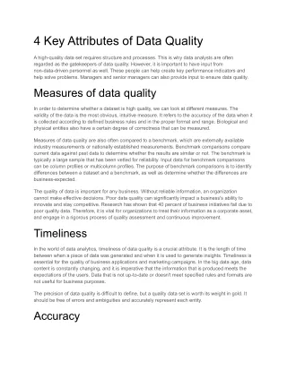 4 key attributes of data quality