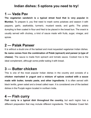 The 5 most popular Indian dishes in Edmonton