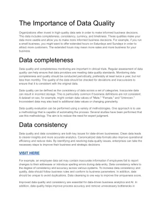 the importance of data quality