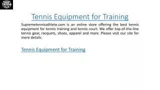 Tennis Equipment for Training  Supremetennisathlete.com