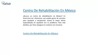 Centro De Rehabilitación En México  Avivir.com.mx