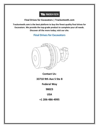 final drives for excavators tracksnteeth com