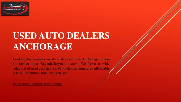 used auto dealers anchorage