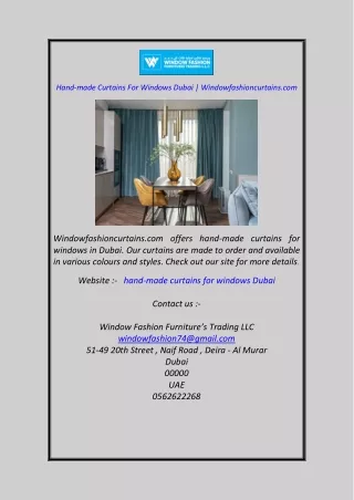 Hand-made Curtains For Windows Dubai Windowfashioncurtains.com