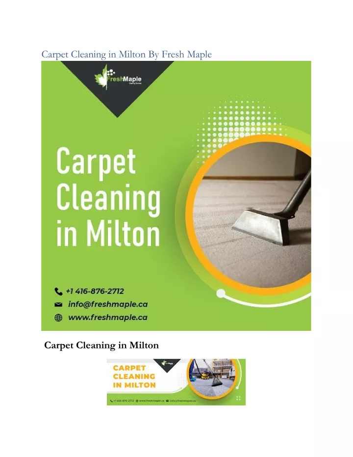 carpet cleaning in milton by fresh maple