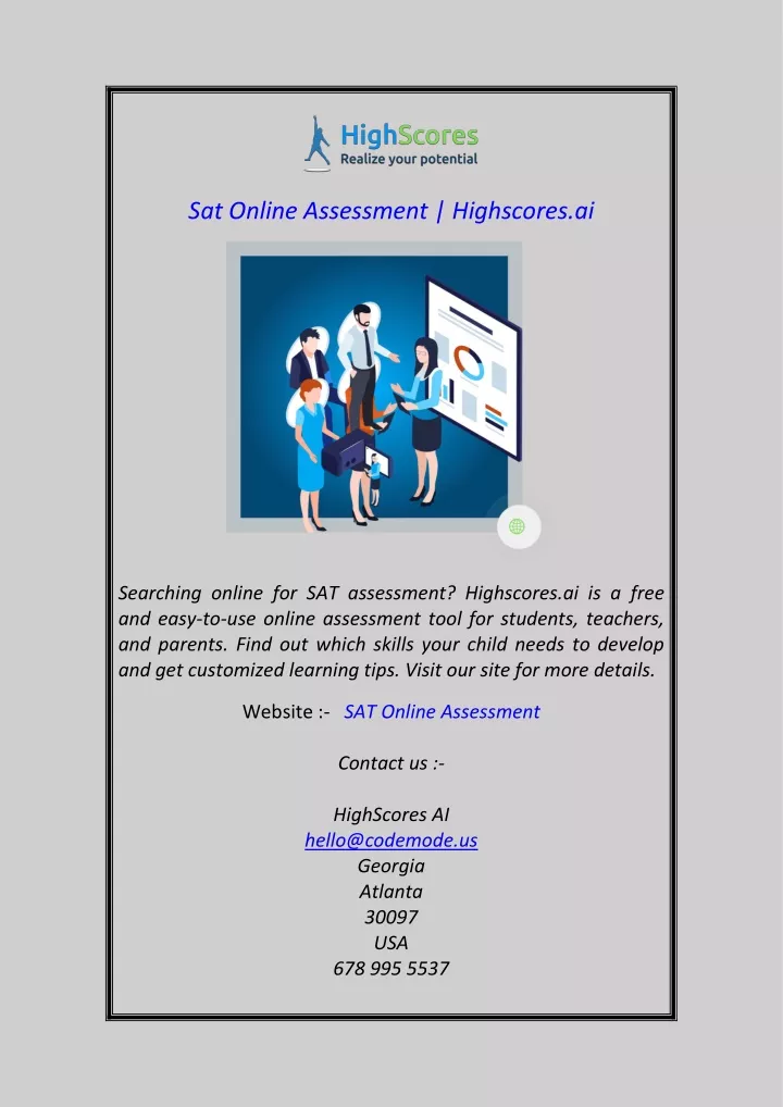 sat online assessment highscores ai