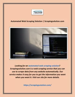 automated web scraping solution scrapingsolution