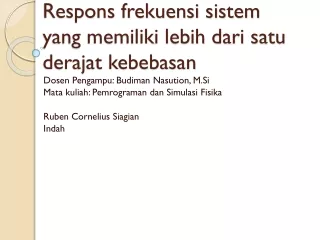 respons frekuensi sistem yang memiliki lebih dari satu derajat kebebasan