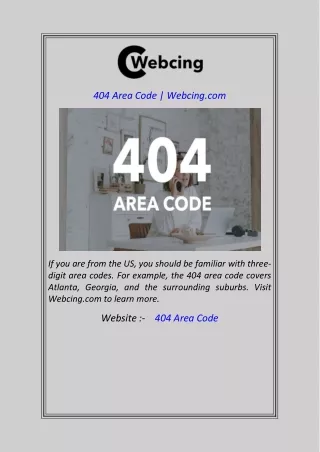 404 Area Code Webcing.com