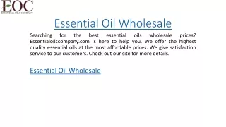 Essential Oil Wholesale  Essentialoilscompany.com