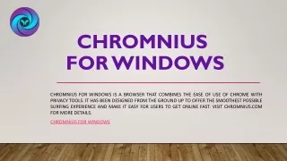 Chromnius for Windows | Chromnius.com
