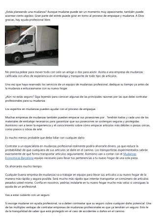 LOS BENEFICIOS DE CONTRATAR A PROFESIONALES DE LAS MUDANZAS