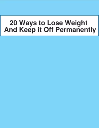 20 ways to lose weight permanently